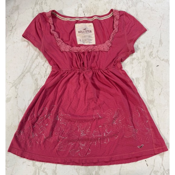 Hollister Tops - Hollister Babydoll Top Size S Pink Y2K Floral Fairycore Bella Swan